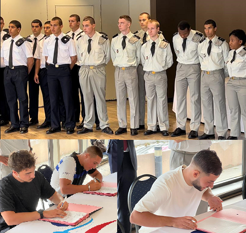 Nouveaux arrivants et sortants se sont rencontrés lors de la signature du 100e contrat de stagiaire au SMV (Photos Joël Barcy)