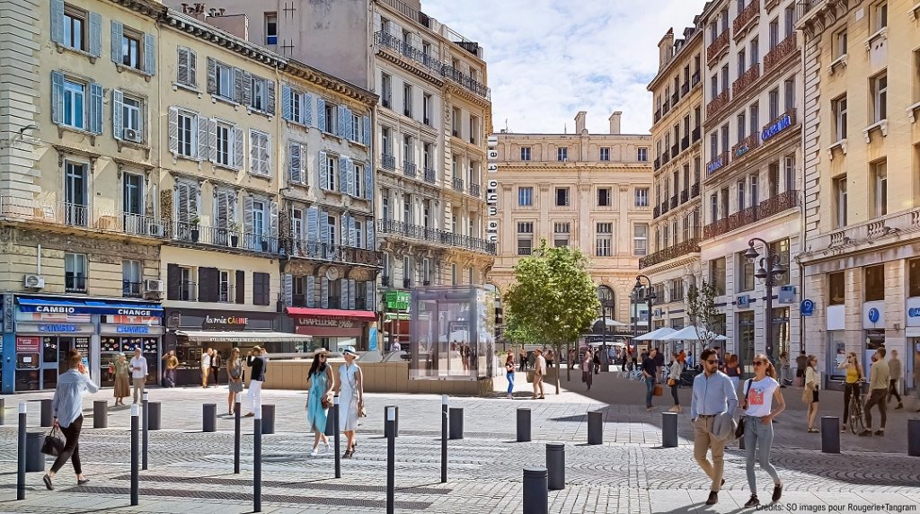 Depuis la place Gabriel Péri , les personnes à mobilité réduite pourront accéder au métro via un ascenseur (Photo AMP métropole)