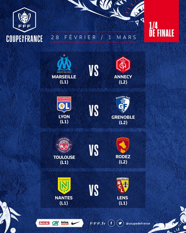 Les affiches des quarts de Coupe de France © FFF