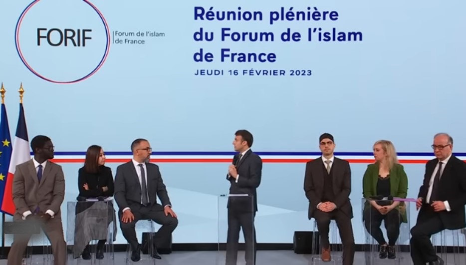 Intervention du Président de la république lors de la réunion plénière du Forum de l'Islam de France (Photo capture d'écran)