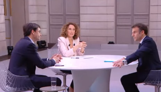 Réforme des retraites: Le chef de l’État interrogé par les journalistes Marie-Sophie Lacarrau et Julian Bugier (Photo capture d'écran)