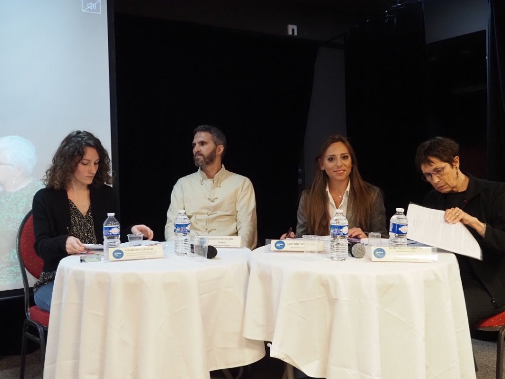 Amandine Clavaud, Ludovic Mohamed Zahed, Fabienne Bendayan et Geneviève Couraud ont participé à la 1ère table ronde (Photo Hagay Sobol)